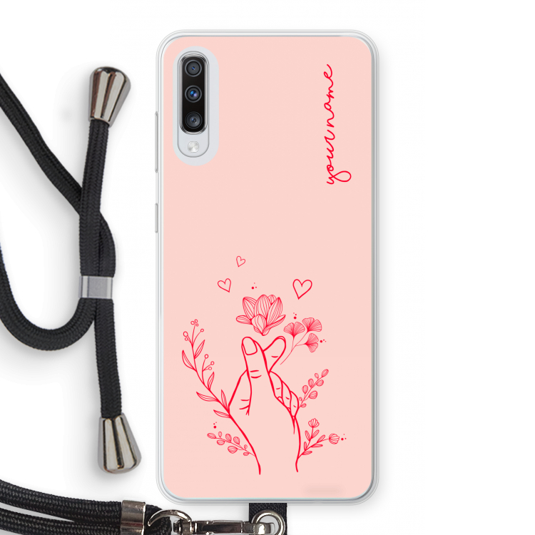 Giving Flowers: Samsung Galaxy A70 Transparant Hoesje met koord