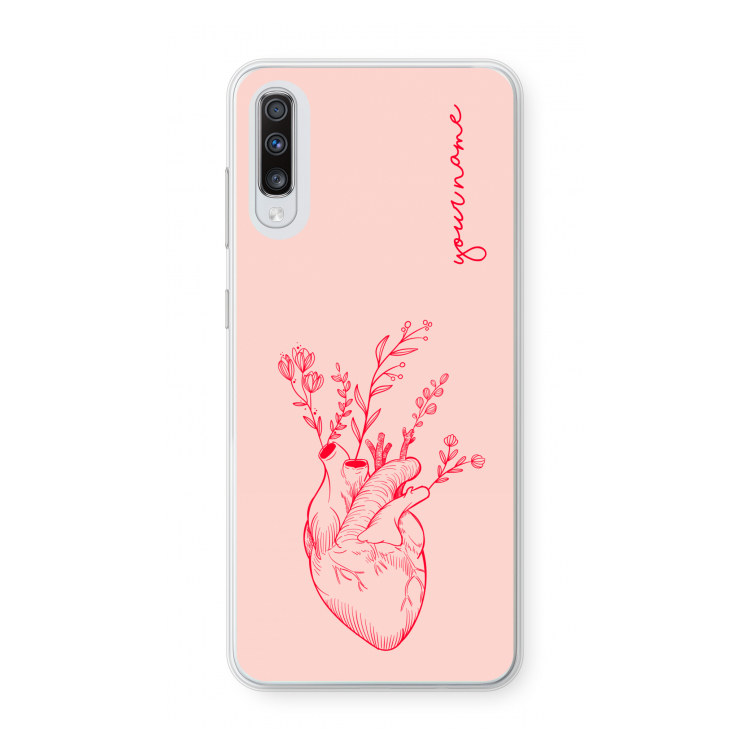 Blooming Heart: Samsung Galaxy A70 Transparant Hoesje