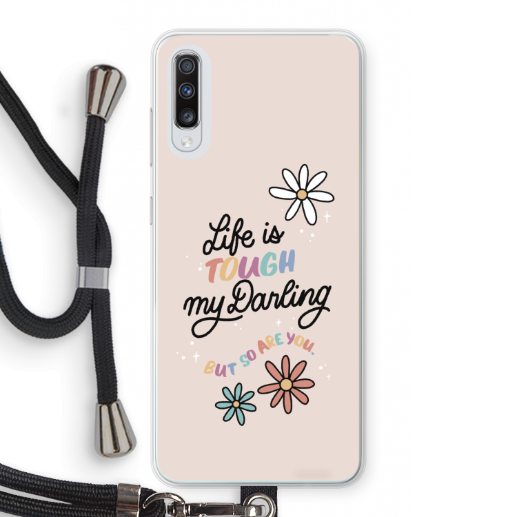 Tough Life: Samsung Galaxy A70 Transparant Hoesje met koord