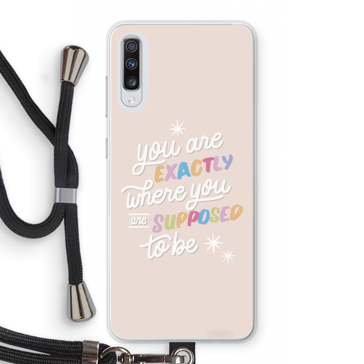 Right Place: Samsung Galaxy A70 Transparant Hoesje met koord