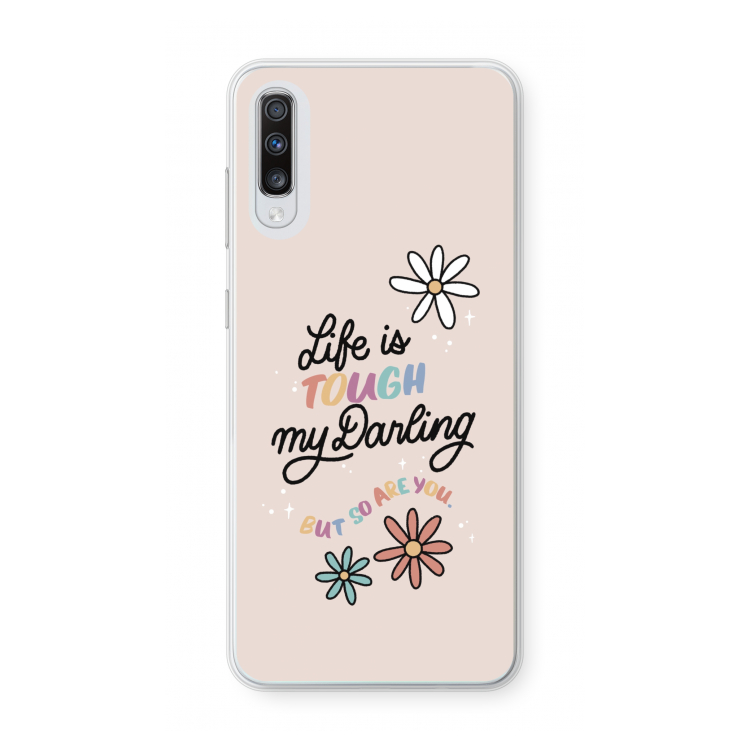 Tough Life: Samsung Galaxy A70 Transparant Hoesje