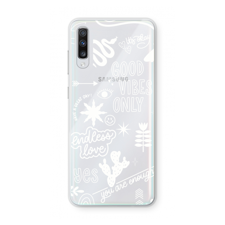 Good vibes: Samsung Galaxy A70 Transparant Hoesje
