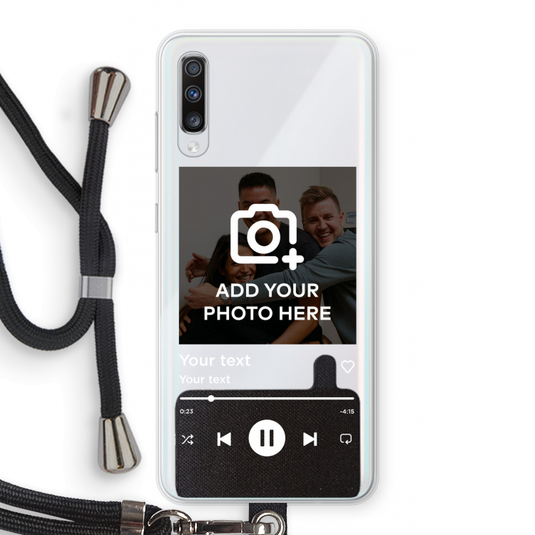 Music Player: Samsung Galaxy A70 Transparant Hoesje met koord