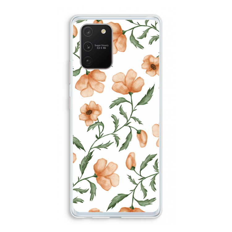 Peachy flowers: Samsung Galaxy S10 Lite Transparant Hoesje