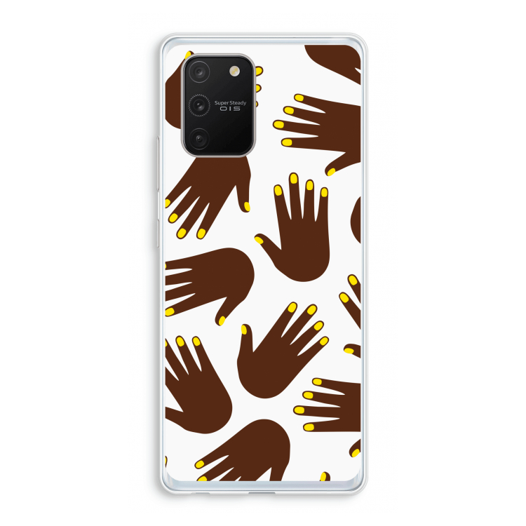 Hands dark: Samsung Galaxy S10 Lite Transparant Hoesje
