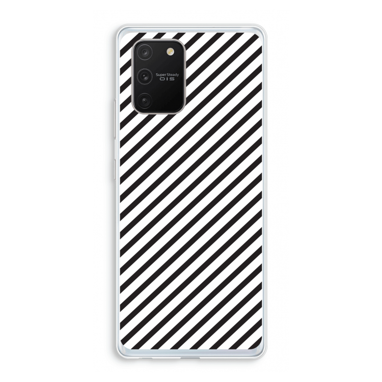 Strepen zwart-wit: Samsung Galaxy S10 Lite Transparant Hoesje