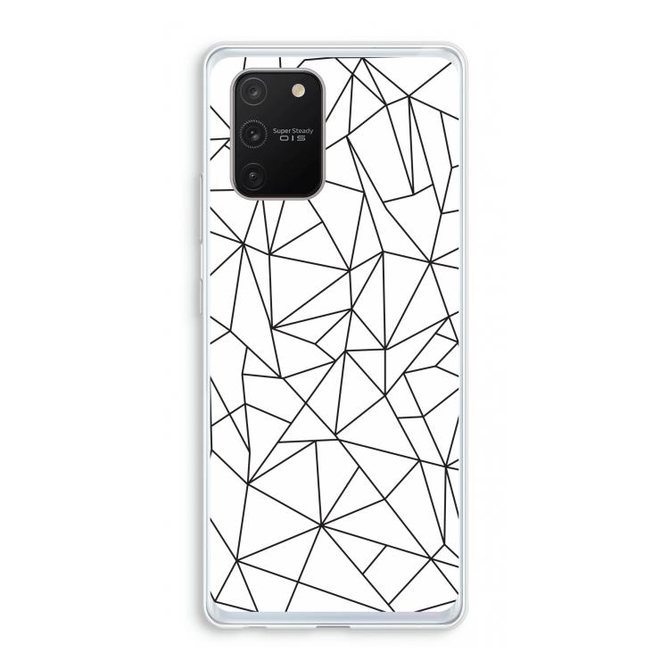 Geometrische lijnen zwart: Samsung Galaxy S10 Lite Transparant Hoesje