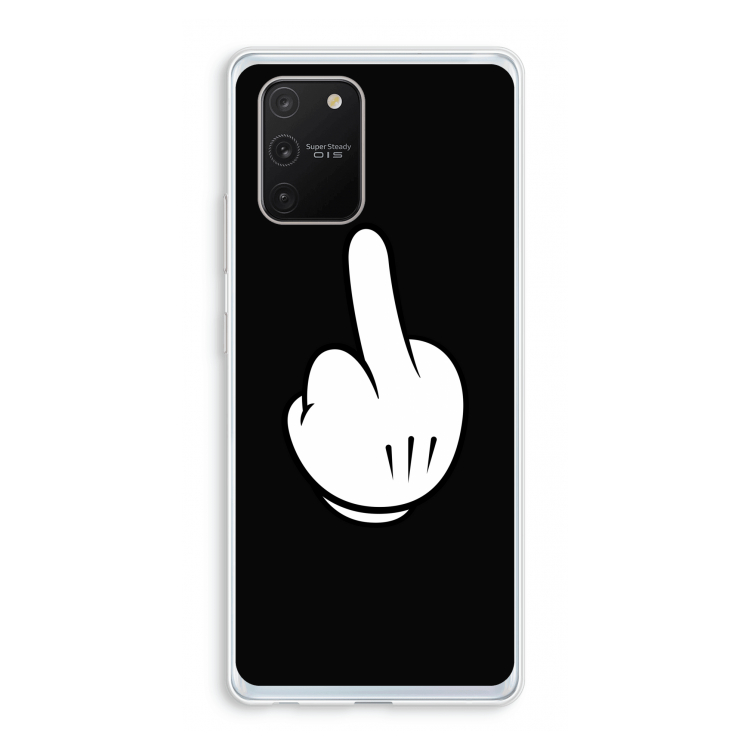 Middle finger black: Samsung Galaxy S10 Lite Transparant Hoesje