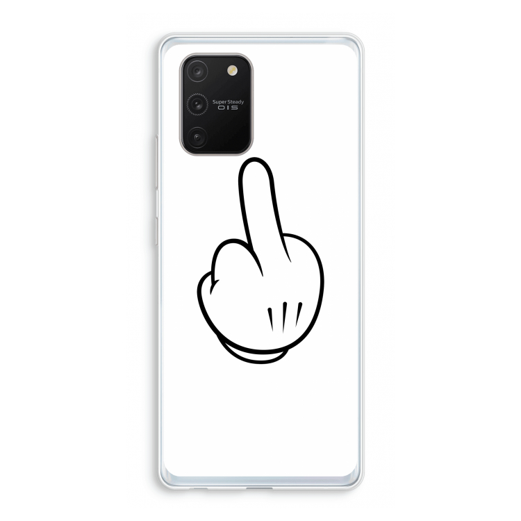 Middle finger white: Samsung Galaxy S10 Lite Transparant Hoesje