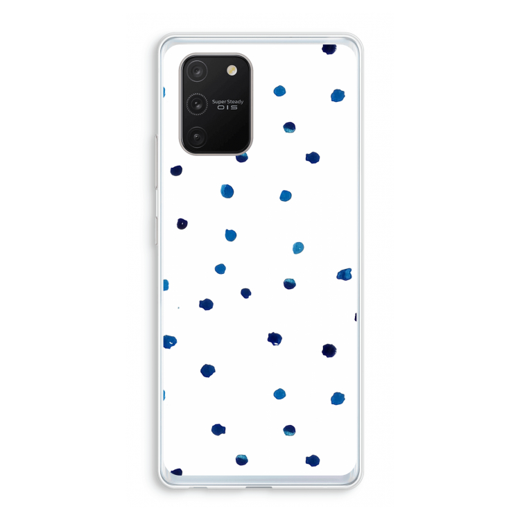 Blauwe stippen: Samsung Galaxy S10 Lite Transparant Hoesje
