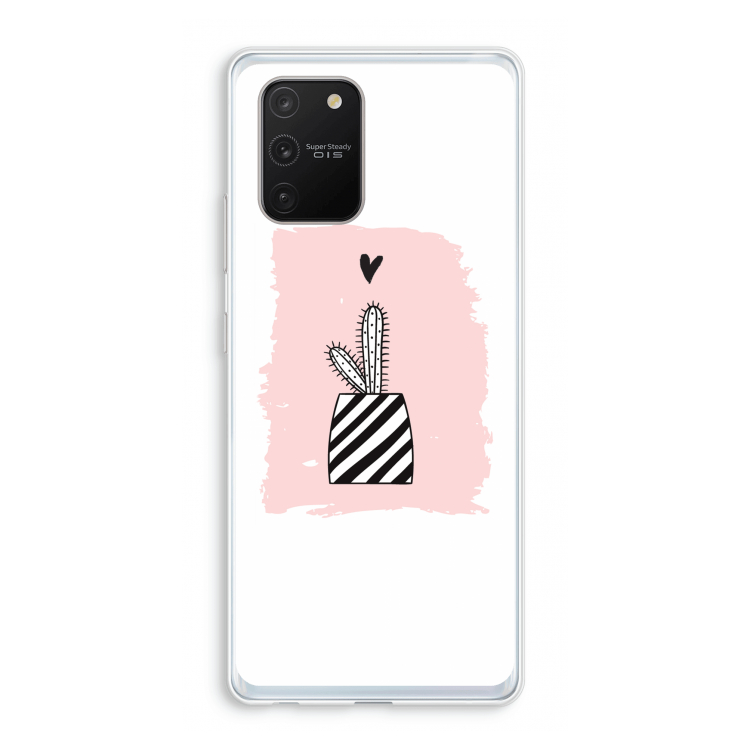 Zwart-wit cactus: Samsung Galaxy S10 Lite Transparant Hoesje