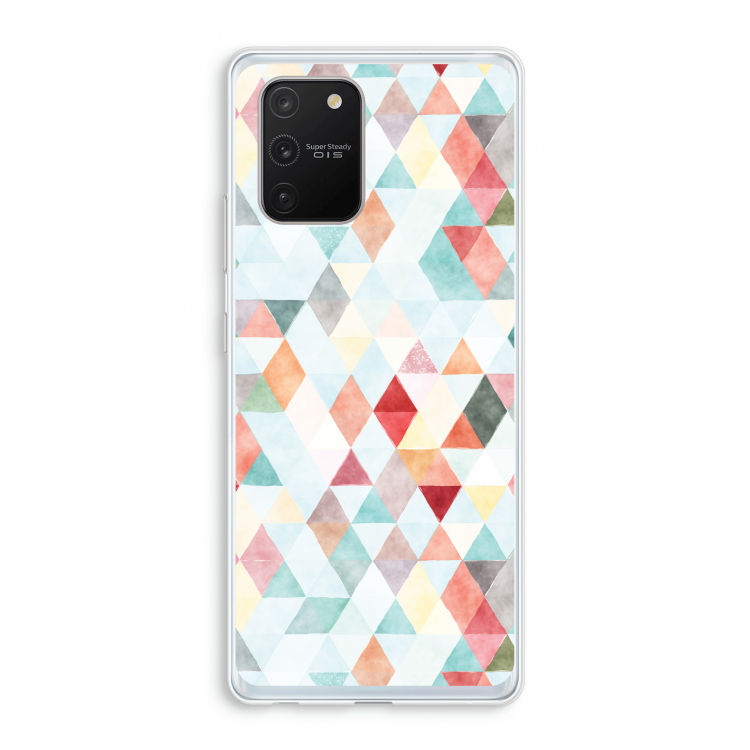 Gekleurde driehoekjes pastel: Samsung Galaxy S10 Lite Transparant Hoesje