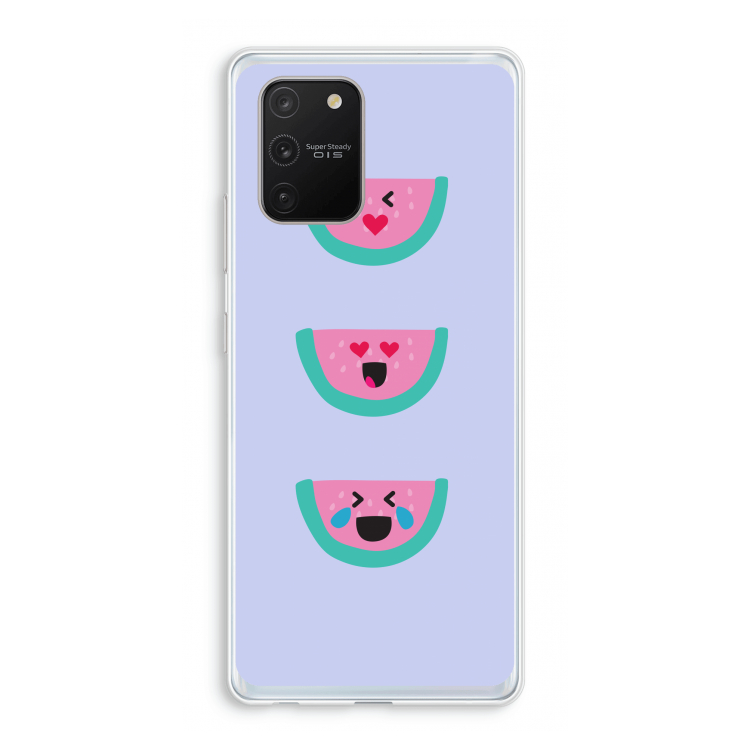 Smiley watermeloen: Samsung Galaxy S10 Lite Transparant Hoesje