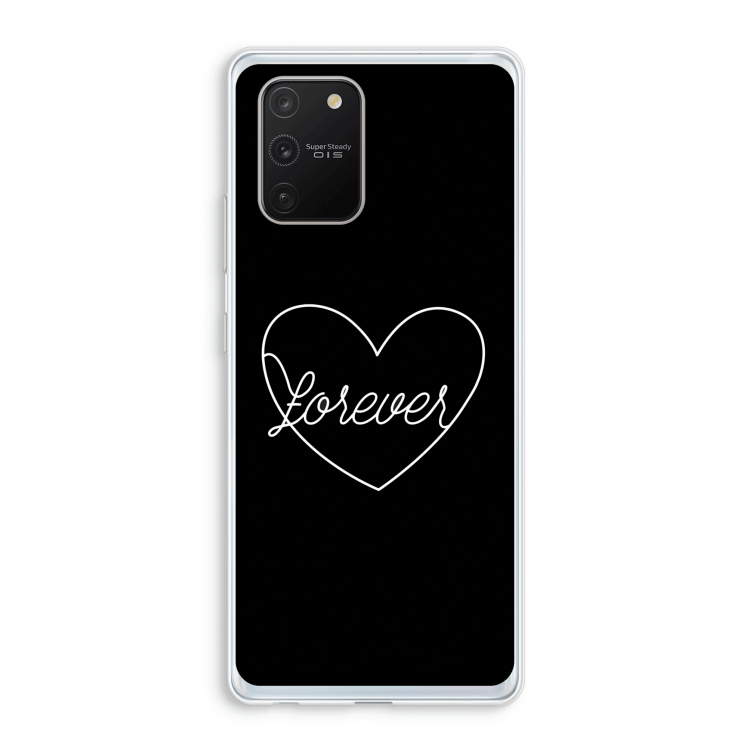 Forever heart black: Samsung Galaxy S10 Lite Transparant Hoesje