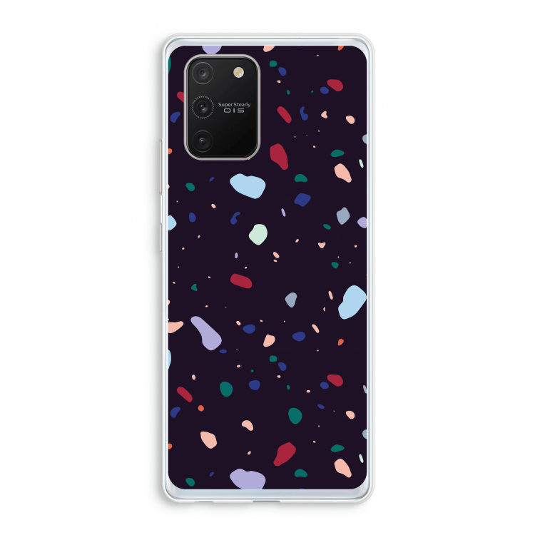 Dark Rounded Terrazzo: Samsung Galaxy S10 Lite Transparant Hoesje