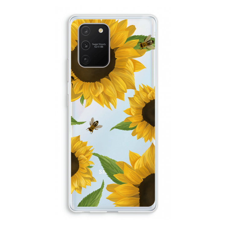 Sunflower and bees: Samsung Galaxy S10 Lite Transparant Hoesje