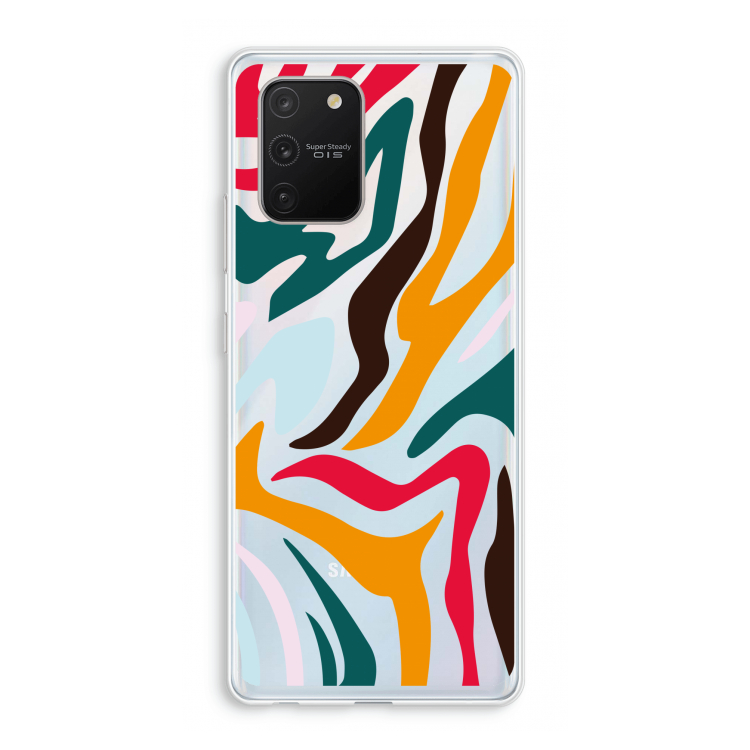 Colored Zebra: Samsung Galaxy S10 Lite Transparant Hoesje