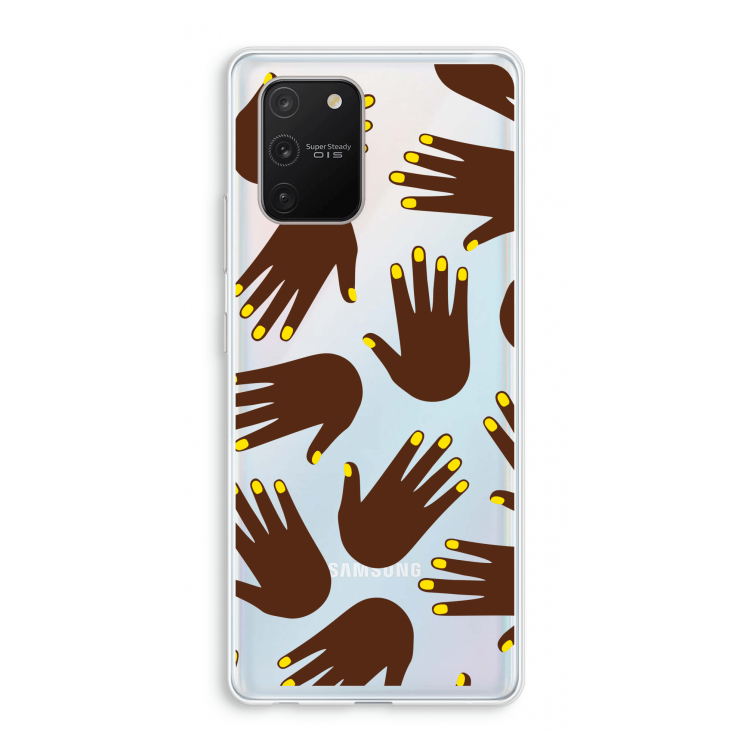 Hands dark: Samsung Galaxy S10 Lite Transparant Hoesje