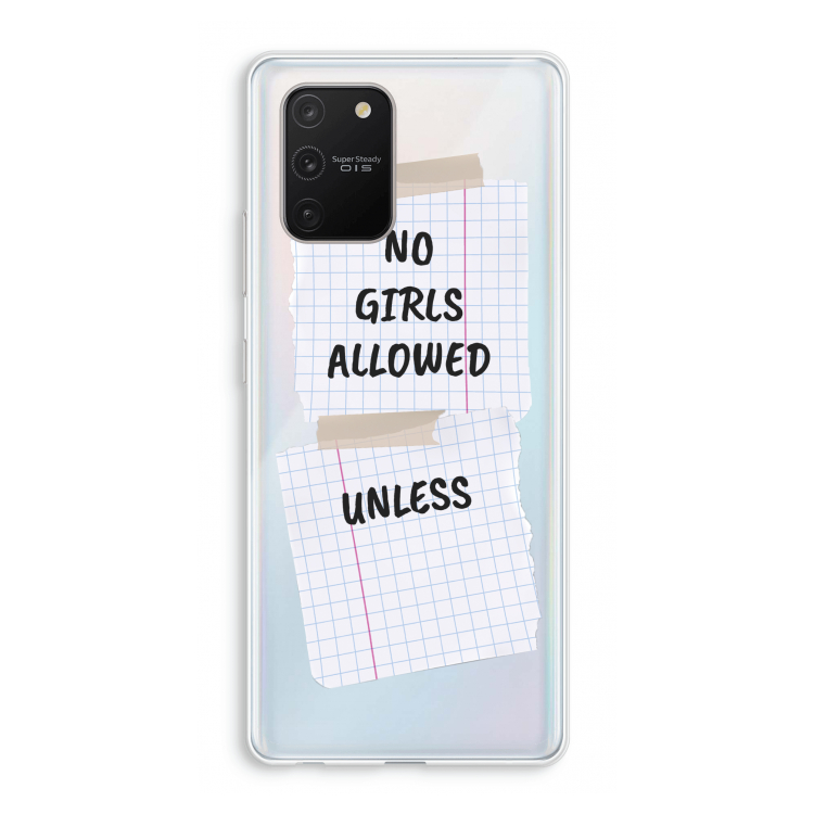 No Girls Allowed Unless: Samsung Galaxy S10 Lite Transparant Hoesje