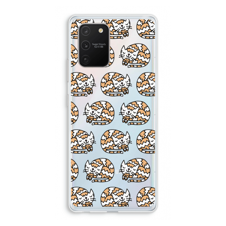 Slapende poes: Samsung Galaxy S10 Lite Transparant Hoesje