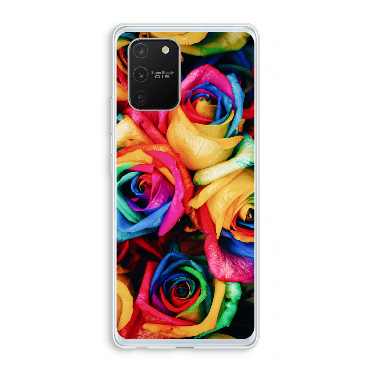 Neon bloemen: Samsung Galaxy S10 Lite Transparant Hoesje