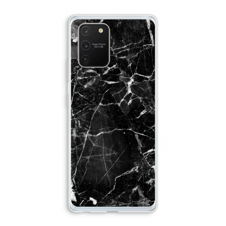 Zwart Marmer 2: Samsung Galaxy S10 Lite Transparant Hoesje