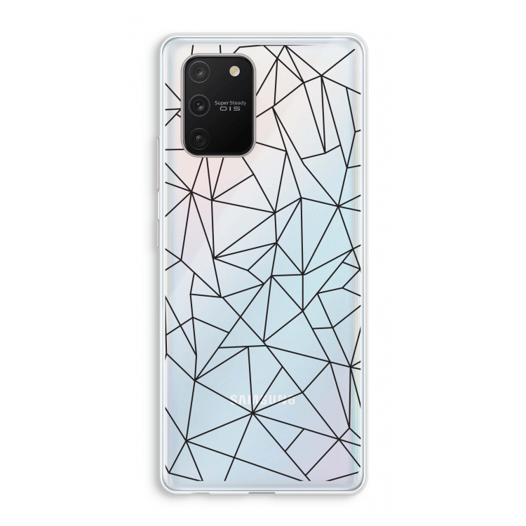 Geometrische lijnen zwart: Samsung Galaxy S10 Lite Transparant Hoesje