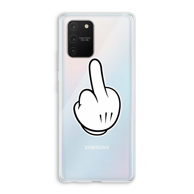 Middle finger white: Samsung Galaxy S10 Lite Transparant Hoesje