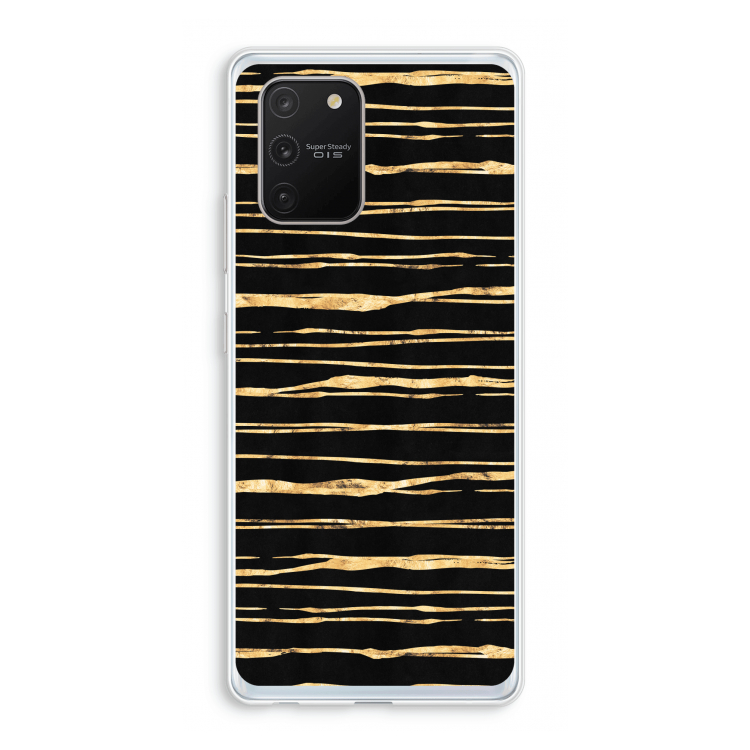 Gouden strepen: Samsung Galaxy S10 Lite Transparant Hoesje