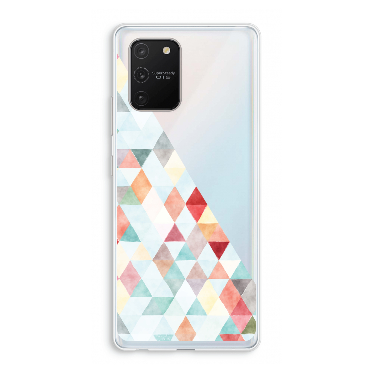 Gekleurde driehoekjes pastel: Samsung Galaxy S10 Lite Transparant Hoesje