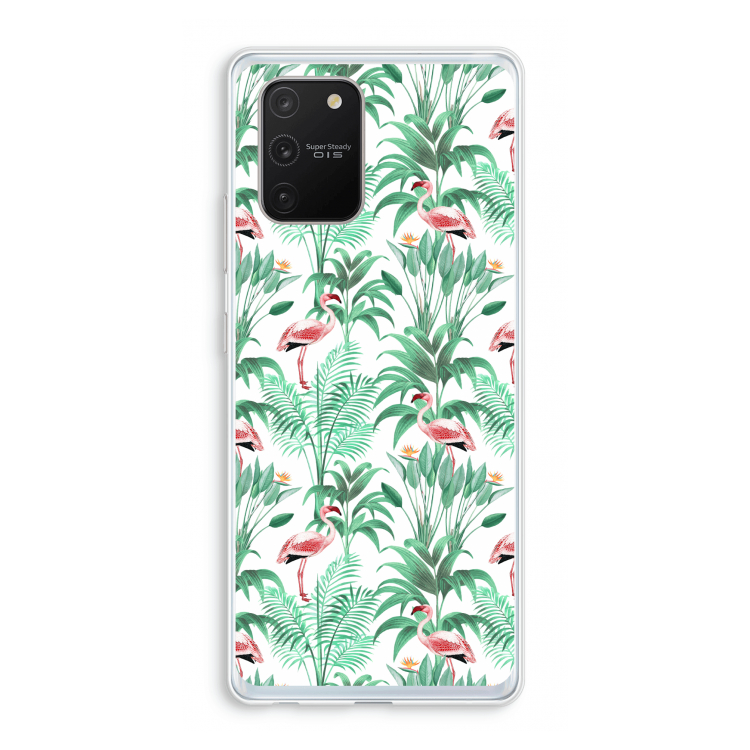 Flamingo bladeren: Samsung Galaxy S10 Lite Transparant Hoesje