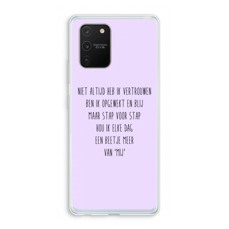 Zelfvertrouwen: Samsung Galaxy S10 Lite Transparant Hoesje