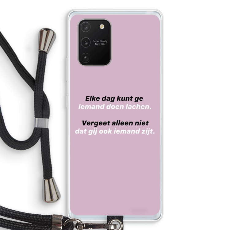 gij zijt ook iemand: Samsung Galaxy S10 Lite Transparant Hoesje met koord