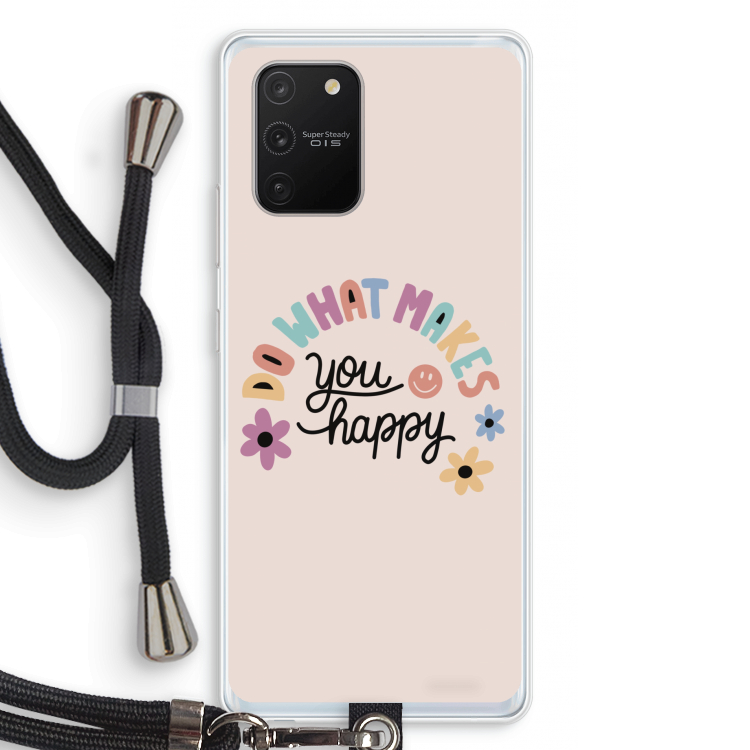 Happy days: Samsung Galaxy S10 Lite Transparant Hoesje met koord