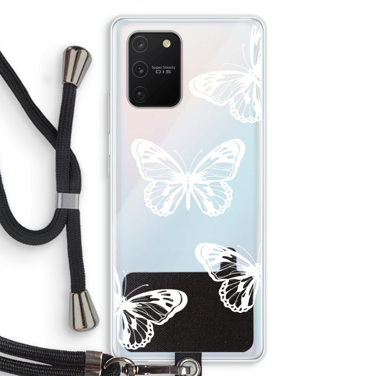 White butterfly: Samsung Galaxy S10 Lite Transparant Hoesje met koord