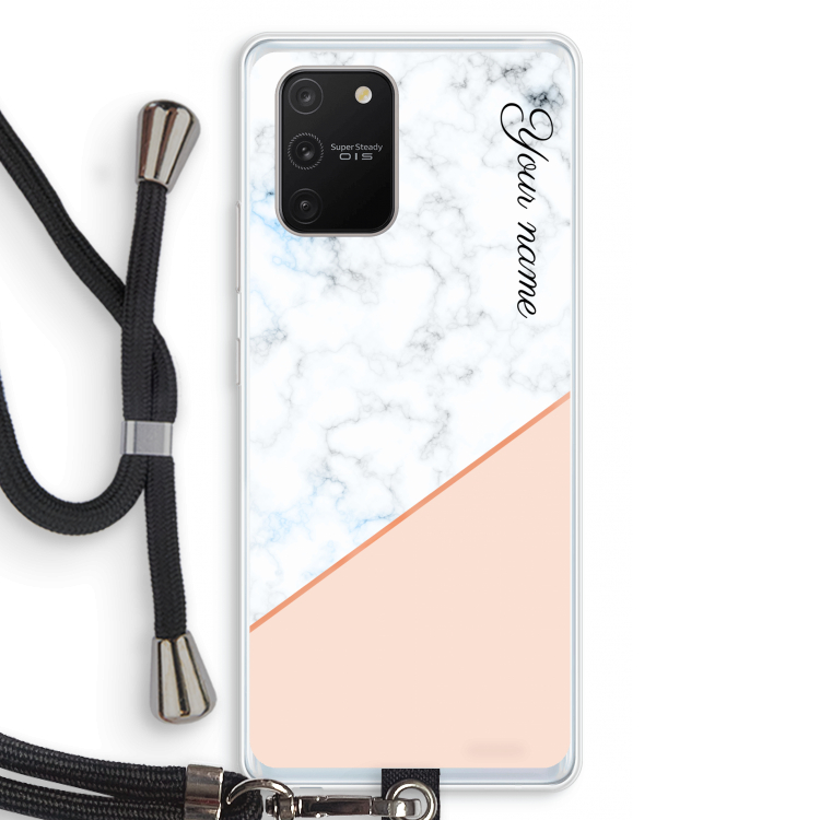 Marmer in stijl: Samsung Galaxy S10 Lite Transparant Hoesje met koord