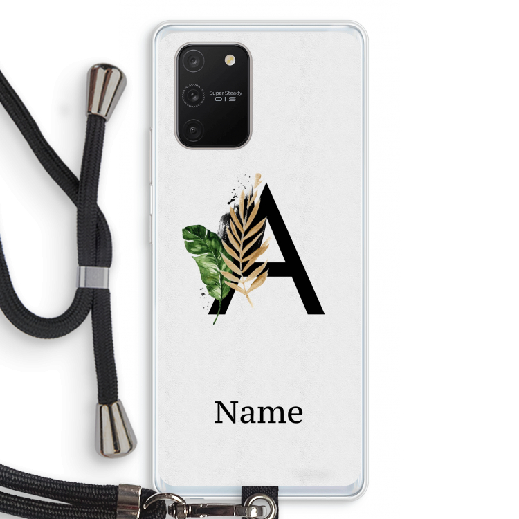 Charcoal Flora: Samsung Galaxy S10 Lite Transparant Hoesje met koord