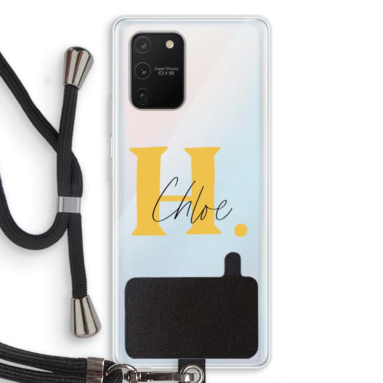 Amber Script: Samsung Galaxy S10 Lite Transparant Hoesje met koord