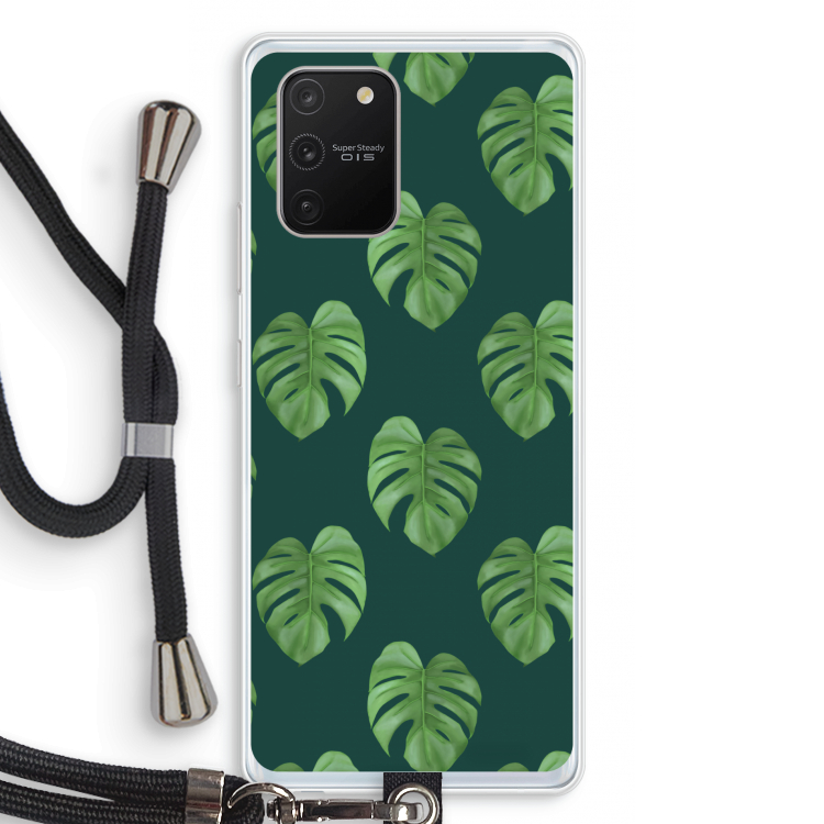 Monstera leaves: Samsung Galaxy S10 Lite Transparant Hoesje met koord