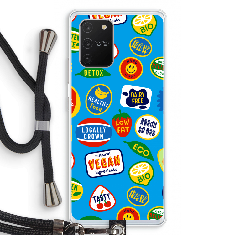 Fruitsticker: Samsung Galaxy S10 Lite Transparant Hoesje met koord
