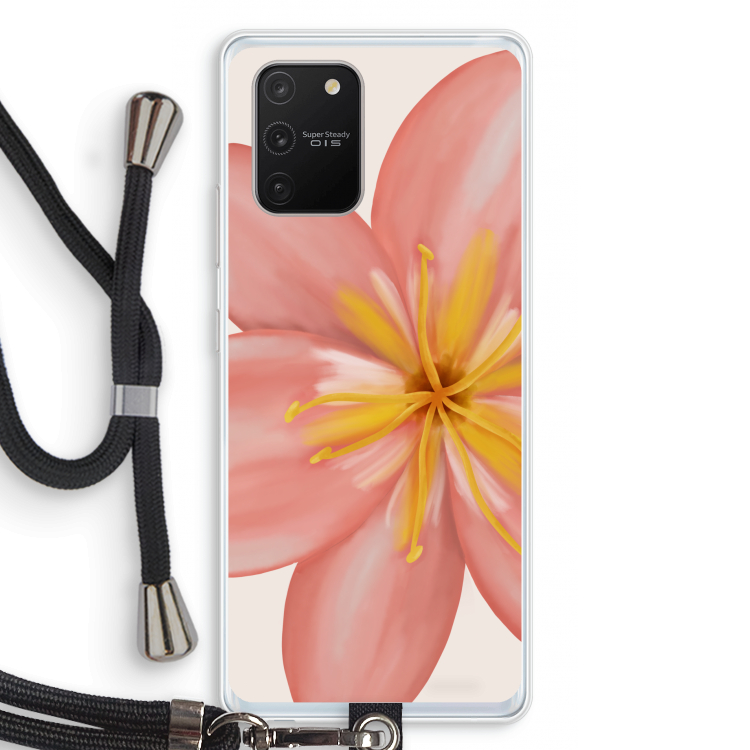 Pink Ellila Flower: Samsung Galaxy S10 Lite Transparant Hoesje met koord