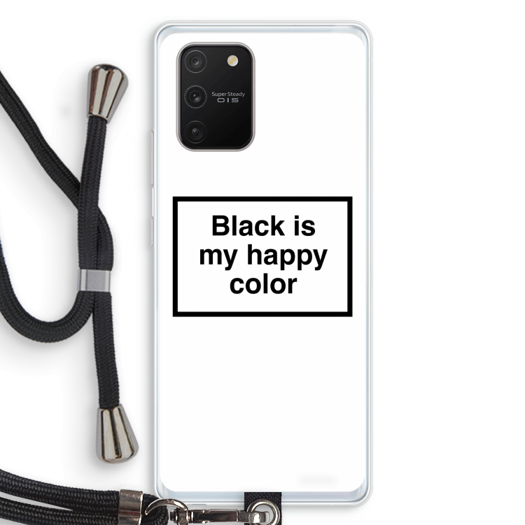 Black is my happy color: Samsung Galaxy S10 Lite Transparant Hoesje met koord