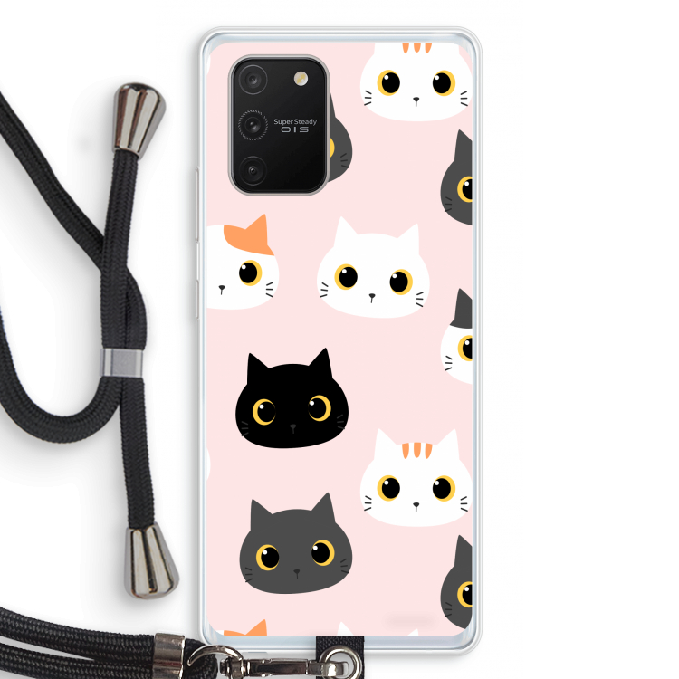 Katten: Samsung Galaxy S10 Lite Transparant Hoesje met koord