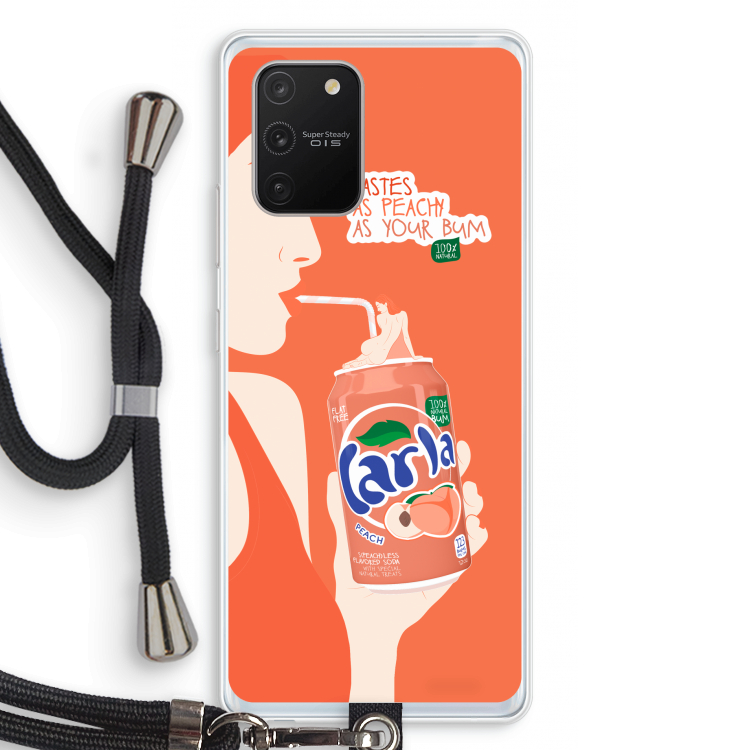 Peach please!: Samsung Galaxy S10 Lite Transparant Hoesje met koord