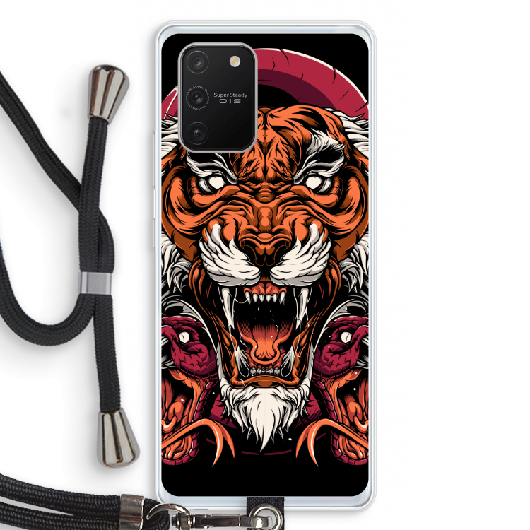 Tiger and Rattlesnakes: Samsung Galaxy S10 Lite Transparant Hoesje met koord
