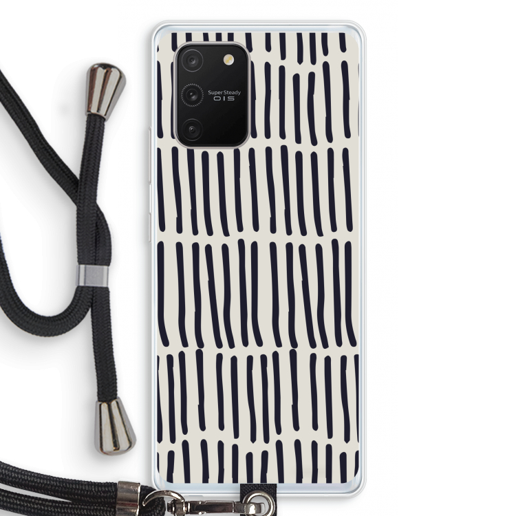 Moroccan stripes: Samsung Galaxy S10 Lite Transparant Hoesje met koord
