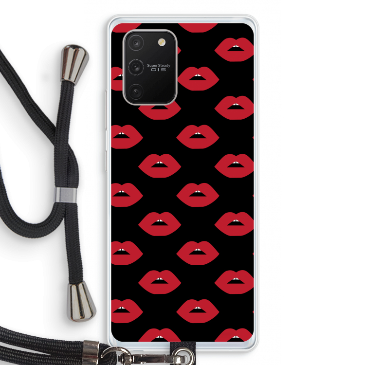 Lips: Samsung Galaxy S10 Lite Transparant Hoesje met koord