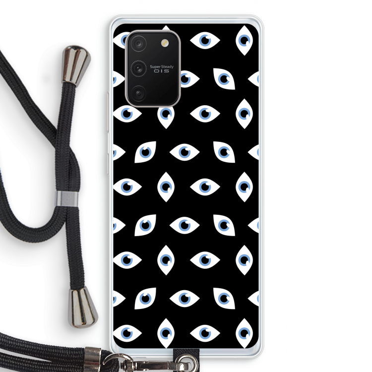 Eyes pattern: Samsung Galaxy S10 Lite Transparant Hoesje met koord