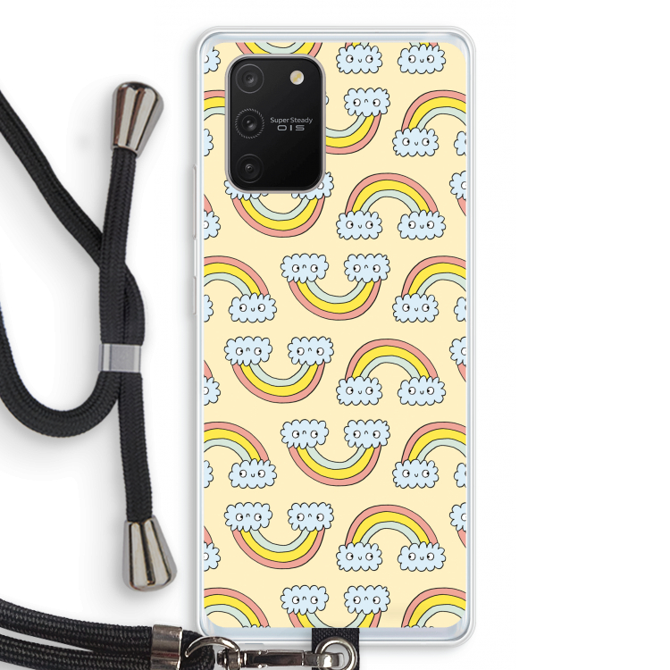 Regenboog: Samsung Galaxy S10 Lite Transparant Hoesje met koord
