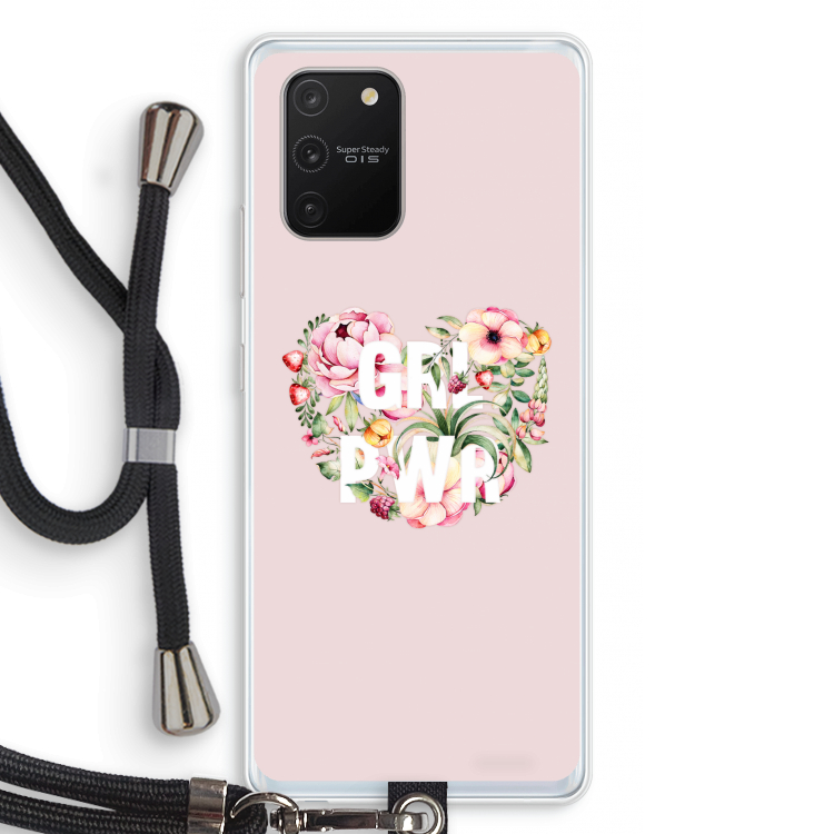 GRL PWR Flower: Samsung Galaxy S10 Lite Transparant Hoesje met koord